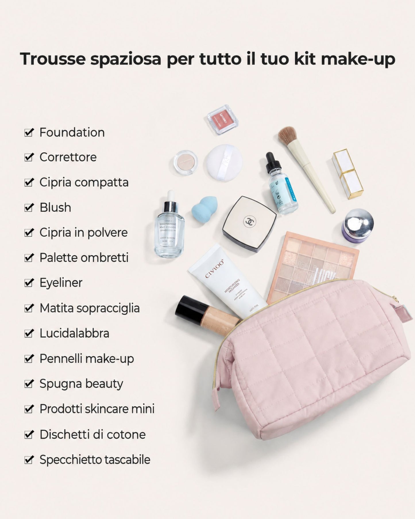 NuvoleViaggio™ | La trousse morbida per portare il tuo beauty ovunque