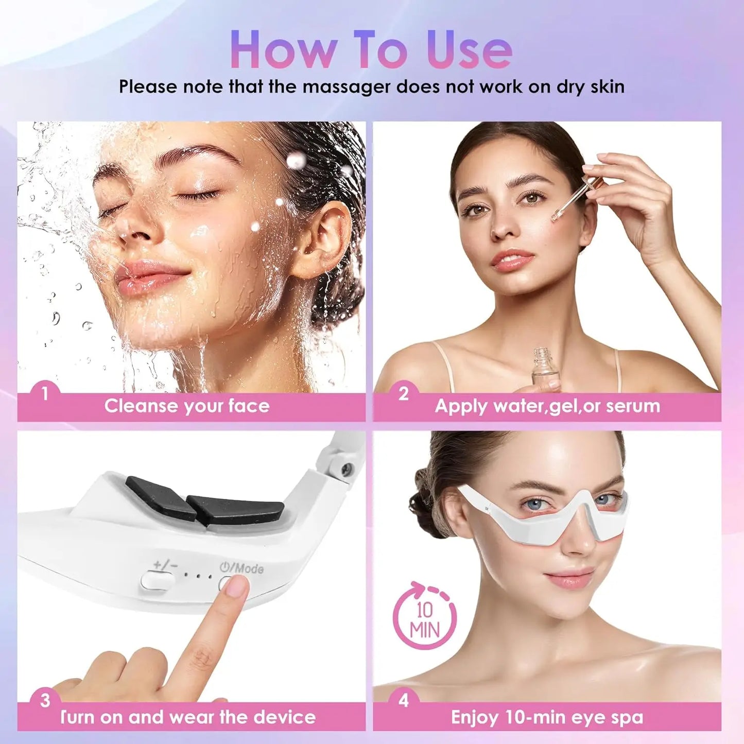 Onderoog infrarood fysiotherapie bril & microcurrent oogmassager type-C USB oplaadbaar 1000mAh lithium batterij anti-veroudering