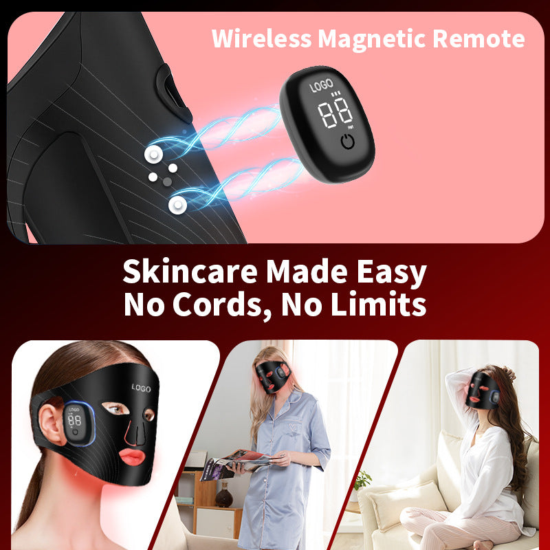 Cross-Border Popular Red Light Beauty Mask, Wireless Magnetic Infrared Whitening and Skin Rejuvenation Electronic Beauty Device
