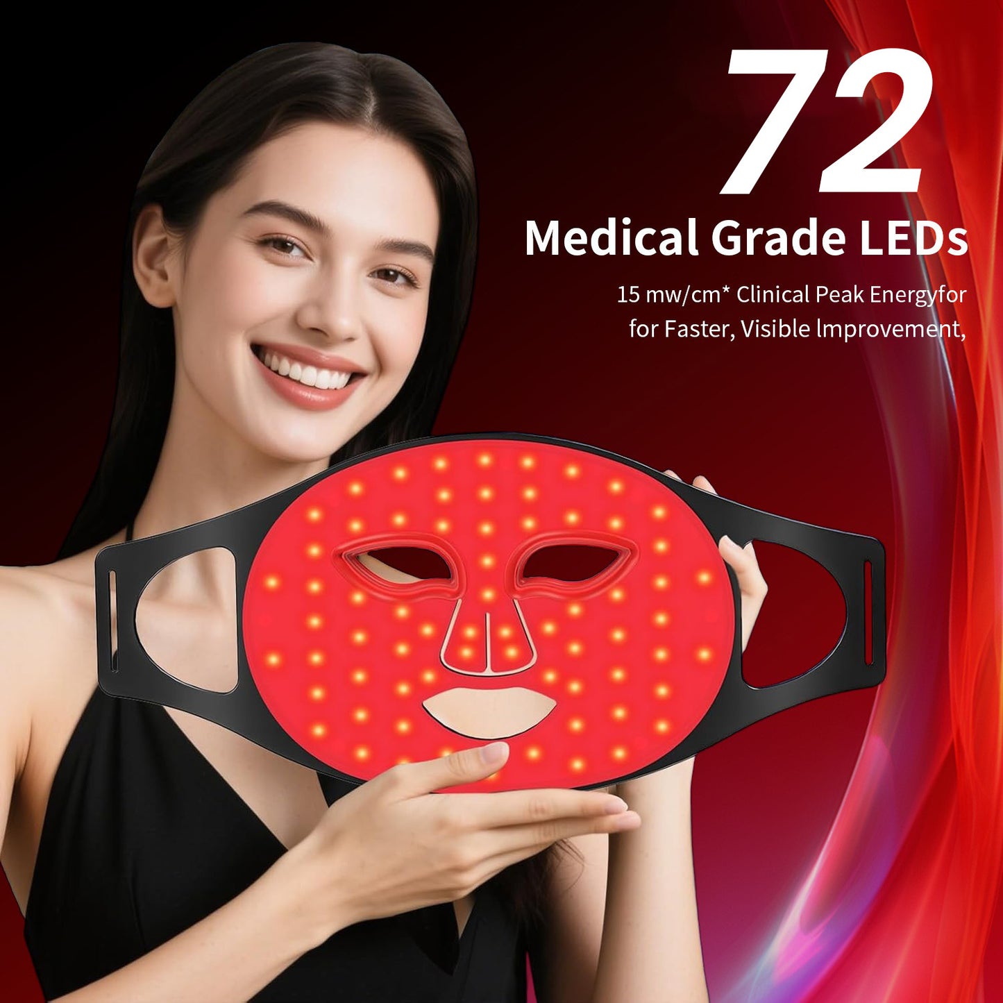Cross-Border Popular Red Light Beauty Mask, Wireless Magnetic Infrared Whitening and Skin Rejuvenation Electronic Beauty Device